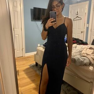 Navy blue long dress